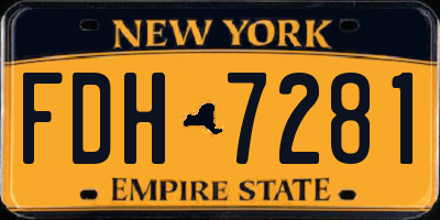 NY license plate FDH7281