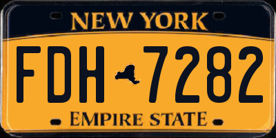 NY license plate FDH7282