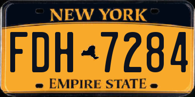 NY license plate FDH7284