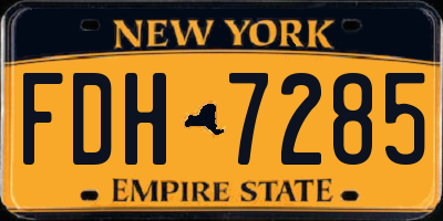 NY license plate FDH7285