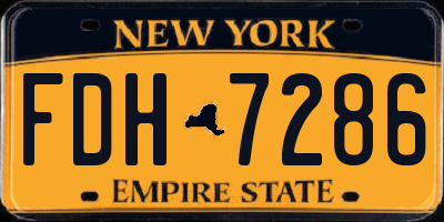 NY license plate FDH7286