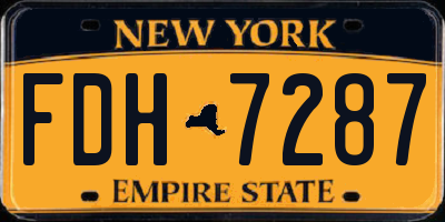 NY license plate FDH7287