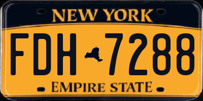NY license plate FDH7288