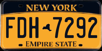 NY license plate FDH7292