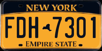 NY license plate FDH7301