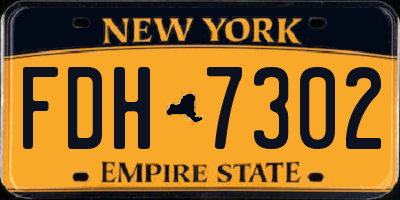 NY license plate FDH7302