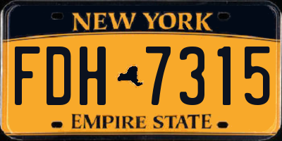 NY license plate FDH7315