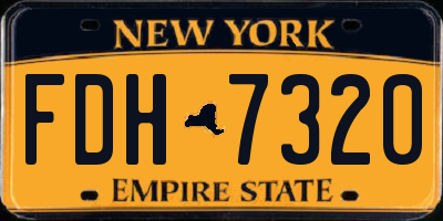 NY license plate FDH7320