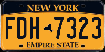 NY license plate FDH7323