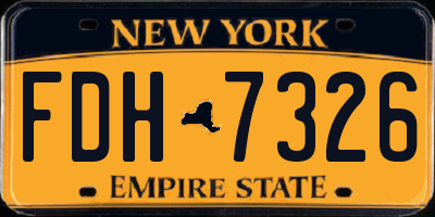 NY license plate FDH7326