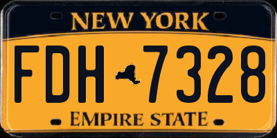 NY license plate FDH7328