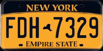 NY license plate FDH7329
