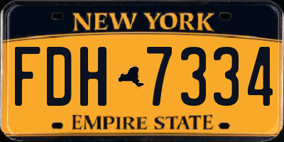 NY license plate FDH7334