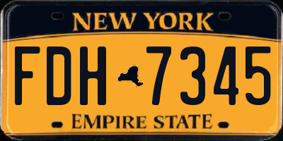 NY license plate FDH7345
