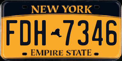 NY license plate FDH7346