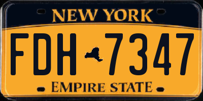 NY license plate FDH7347