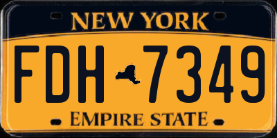 NY license plate FDH7349