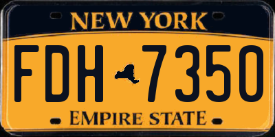 NY license plate FDH7350