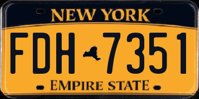 NY license plate FDH7351