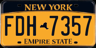 NY license plate FDH7357