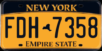 NY license plate FDH7358