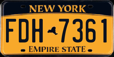 NY license plate FDH7361