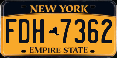 NY license plate FDH7362