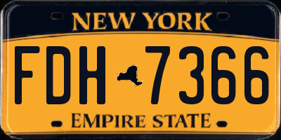 NY license plate FDH7366