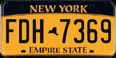 NY license plate FDH7369