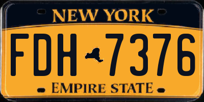 NY license plate FDH7376