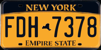NY license plate FDH7378