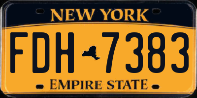 NY license plate FDH7383