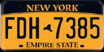 NY license plate FDH7385