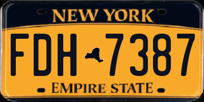 NY license plate FDH7387