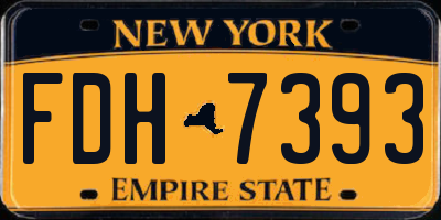 NY license plate FDH7393