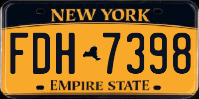 NY license plate FDH7398