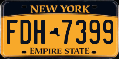 NY license plate FDH7399