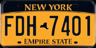NY license plate FDH7401