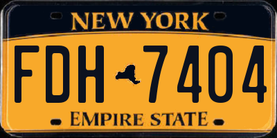 NY license plate FDH7404