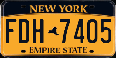 NY license plate FDH7405