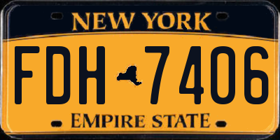 NY license plate FDH7406