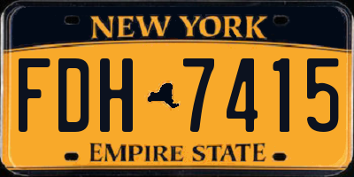NY license plate FDH7415