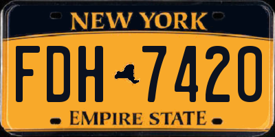 NY license plate FDH7420