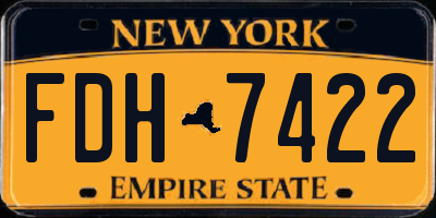 NY license plate FDH7422