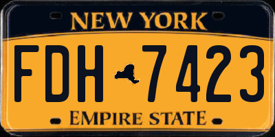NY license plate FDH7423