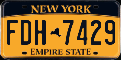 NY license plate FDH7429