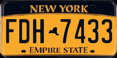 NY license plate FDH7433