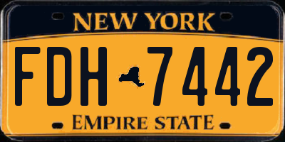 NY license plate FDH7442