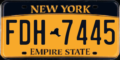 NY license plate FDH7445