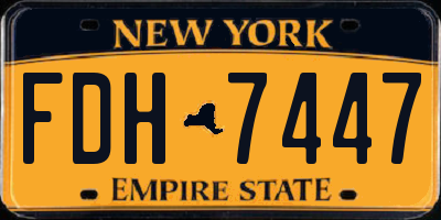NY license plate FDH7447